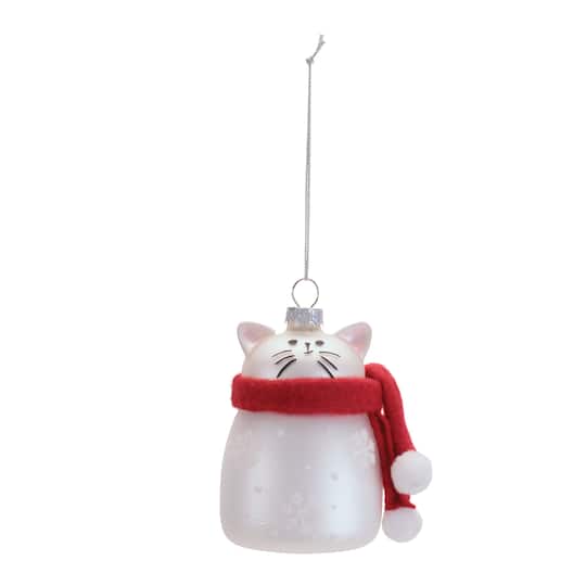 Melrose 3.75" Glass & Polyester Cat Ornaments, 6ct.